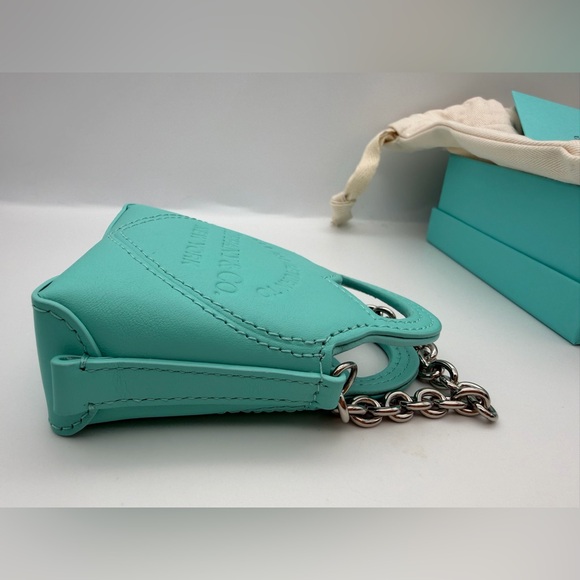Tiffany & Co. New Tiffany Blue Leather Nano Rtt Bag Charm - Picture 6 of 10